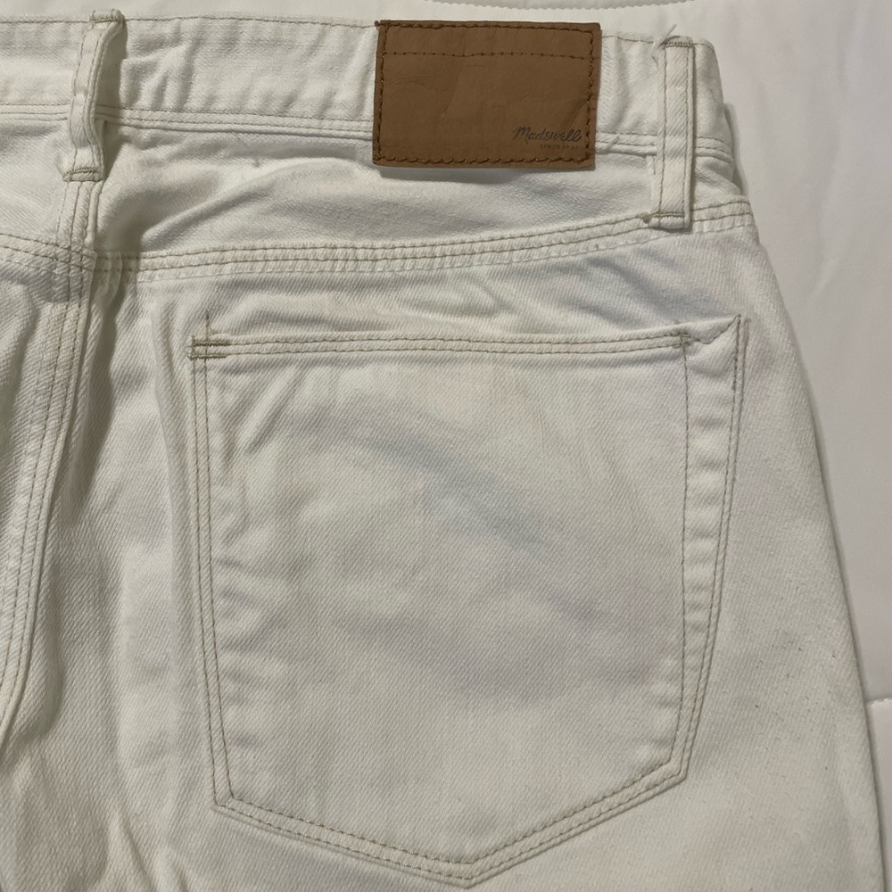 Madewell white skinny jeans - contrast stitching - size 27